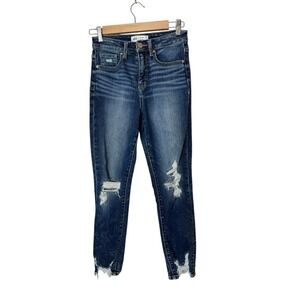 BKE Buckle Jeans Women's 24x28 Ellie High Rise Mom Jean Blue Distressed